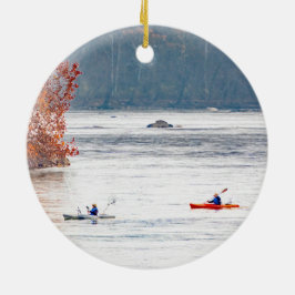 Kayak Fishing Keramik Ornament