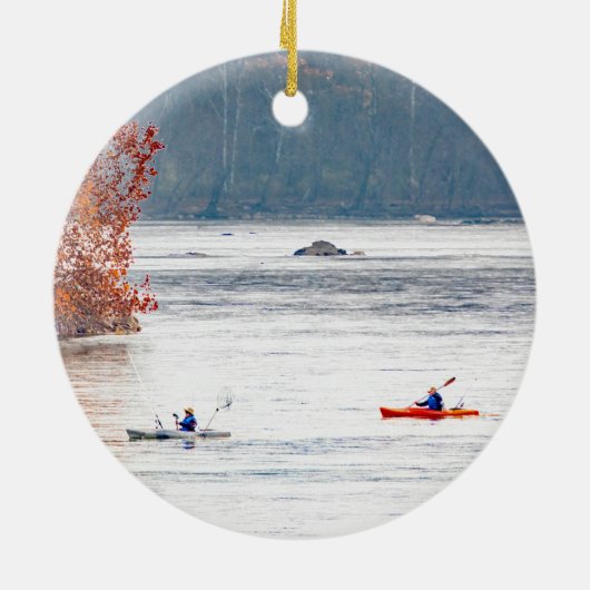 Kayak Fishing Keramik Ornament (Hinten)