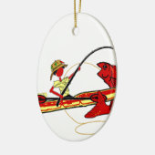 Kayak Fishing Keramikornament (Links)