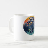 Kayak Fishing Paddle Retro Sunset Kaffeetasse (Vorderseite Links)