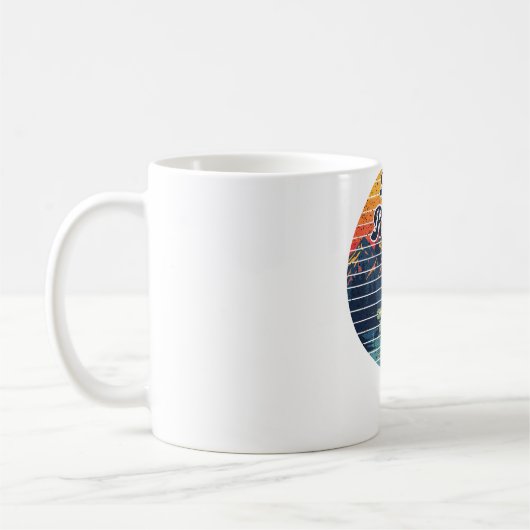 Kayak Fishing Paddle Retro Sunset Kaffeetasse (Links)