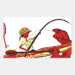 Kayak Fishing Rechteckiger Aufkleber