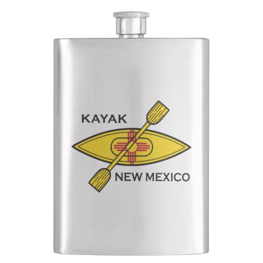 Kayak Flag New Mexico Flachmann (Vorderseite)