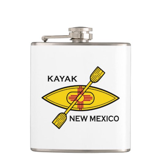 Kayak Flag New Mexico Flachmann (Vorderseite)