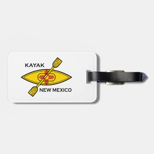 Kayak Flag New Mexico Gepäckanhänger (Rückseite horizontal)