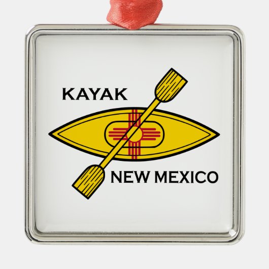 Kayak Flag New Mexico Ornament Aus Metall (Vorne)