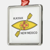 Kayak Flag New Mexico Ornament Aus Metall (Links)