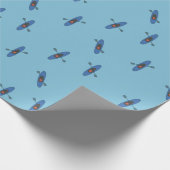 Kayak Gathering Blaues Geschenkpapier (Ecke)