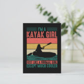 Kayak Girl aber Cooler Postkarte (Stehend Vorderseite)