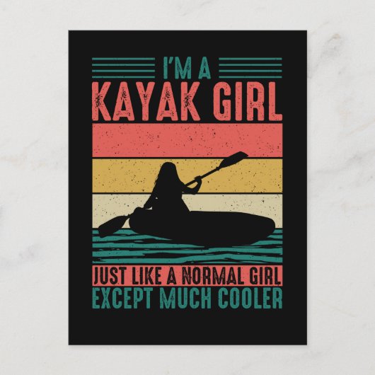 Kayak Girl aber Cooler Postkarte (Vorderseite)