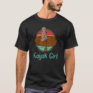 Kayak Girl Sloth Team Paddling Kayaking Women T-Shirt