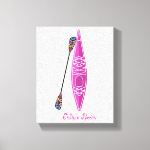 Kayak Girl Stretched Canvas Print Leinwanddruck