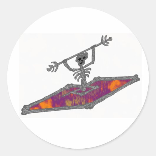 Kayak Gravity Bones Runder Aufkleber (Vorderseite)