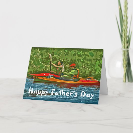 Kayak Happy Father's Day Card Karte (Vorderseite)
