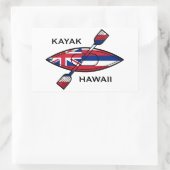 Kayak Hawaii Flag Rechteckiger Aufkleber (Tasche)
