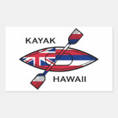 Kayak Hawaii Flag Rechteckiger Aufkleber (Vorderseite)
