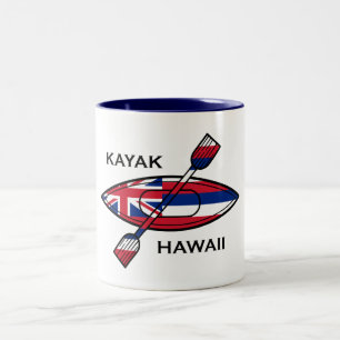 Kayak Hawaii Flag Zweifarbige Tasse