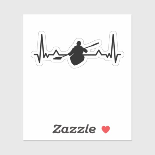 Kayak Heartbeat Line Funny Kayaking Geschenke Aufkleber (Blatt)