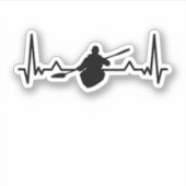 Kayak Heartbeat Line Funny Kayaking Geschenke Aufkleber (Vorderseite)