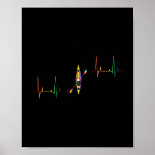 Kayak Herzschlag Bootsliebhaber Kanufahren Kayakfa Poster