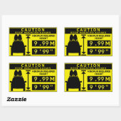 Kayak-Höhenwarnaufkleber Rechteckiger Aufkleber (Blatt)