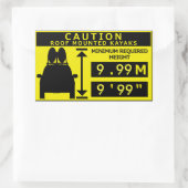 Kayak-Höhenwarnaufkleber Rechteckiger Aufkleber (Tasche)