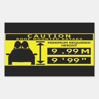 Kayak-Höhenwarnaufkleber Rechteckiger Aufkleber