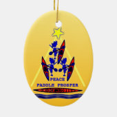 Kayak Holiday Paddle ~ Peace Paddle Prosper Cerami Keramik Ornament (Hinten)