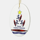 Kayak Holiday Paddle ~ Peace Paddle Prosper Keramik Ornament (Links)