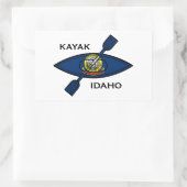 Kayak Idaho Flag Rechteckiger Aufkleber (Tasche)