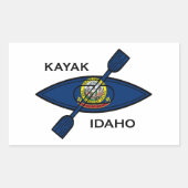 Kayak Idaho Flag Rechteckiger Aufkleber (Vorderseite)
