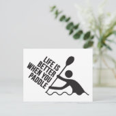 Kayak Kanu-Paddeldesign Postkarte (Stehend Vorderseite)