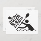 Kayak Kanu-Paddeldesign Postkarte (Vorne/Hinten)