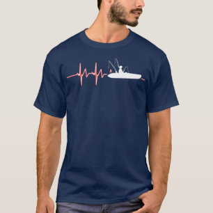 Kayak Kayaker Kayaking Angeln Herzschlag Fischen T-Shirt