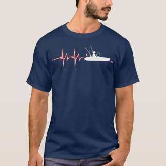 Kayak Kayaker Kayaking Angeln Herzschlag Fischen T-Shirt