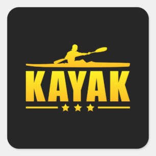 Kayak Kayaking Canoe Paddle Canoeing Funny Gift Quadratischer Aufkleber