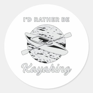 Kayak Kayaking Canoeing Canoe Funny Gift Idee Runder Aufkleber