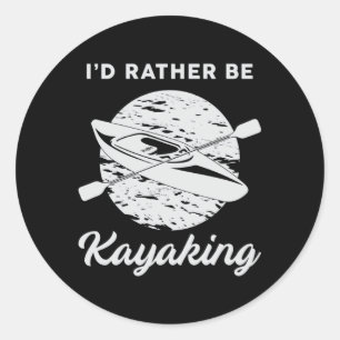Kayak Kayaking Canoeing Kanu Paddle Funny Geschenk Runder Aufkleber