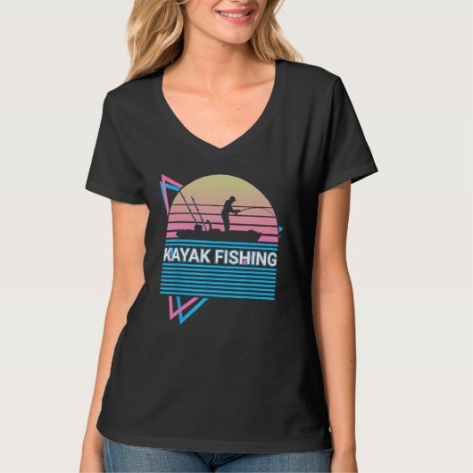 Kayak Kayaking Retro Kayak Fishing T-Shirt (Vorderseite)