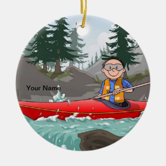 Kayak - Männlich Keramik Ornament (Vorne)