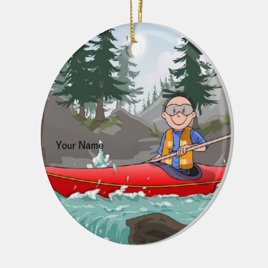 Kayak - Männlich Keramik Ornament (Links)