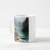 Kayak mehr, weniger beunruhigt | Kayaking Angebot Kaffeetasse (Vorderseite Links)