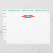 Kayak Modern Aqua Blue Personalisiert Stationery Mitteilungskarte (Vorne/Hinten)