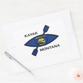 Kayak Montana Flag Rechteckiger Aufkleber (Umschlag)