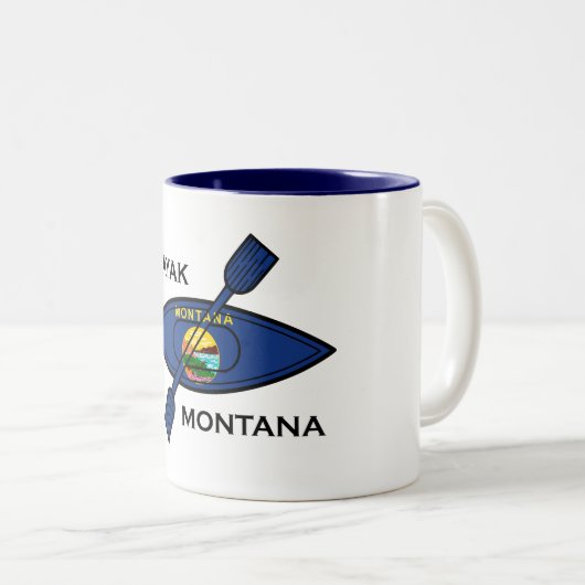 Kayak Montana Flag Zweifarbige Tasse (VorderseiteRechts)