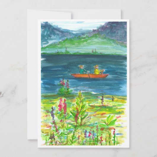 Kayak Mountain Lake Retirement Party Einladung (Vorderseite)