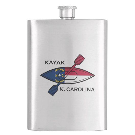 Kayak North Carolina Flag Flachmann (Vorderseite)