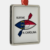 Kayak North Carolina Flag Ornament Aus Metall (Rechts)