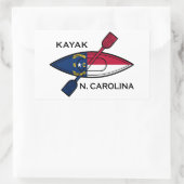 Kayak North Carolina Flag Rechteckiger Aufkleber (Tasche)
