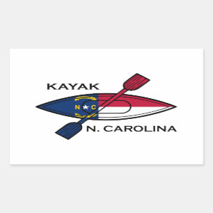 Kayak North Carolina Flag Rechteckiger Aufkleber